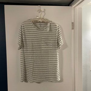 J.Crew linen, striped tee, size XL